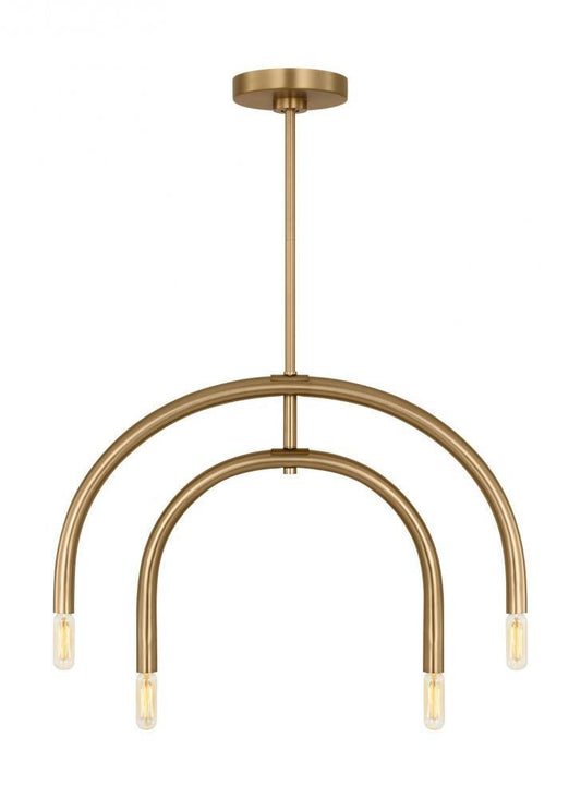 Visual Comfort Studio Hadden 4 Light Medium Chandelier Satin Brass