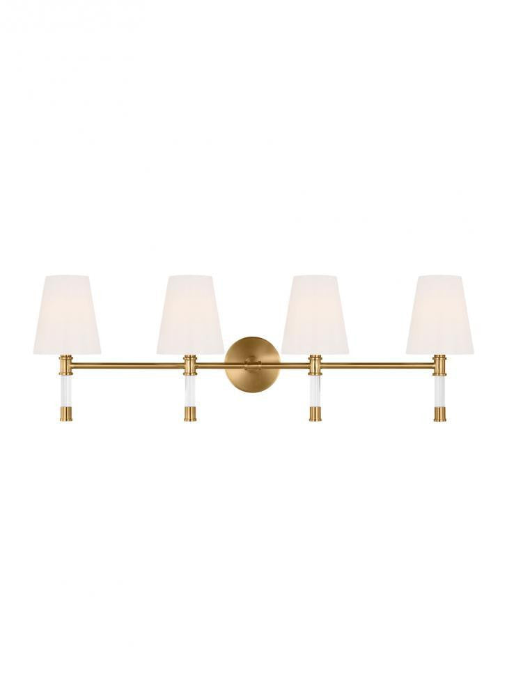 Visual Comfort Studio Hanover 4 Light Vanity Light Burnished Brass