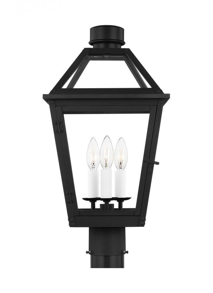 Visual Comfort Studio Hyannis 3 Light Medium Post Lantern Textured Black