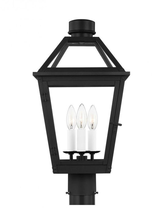 Visual Comfort Studio Hyannis 3 Light Medium Post Lantern Textured Black