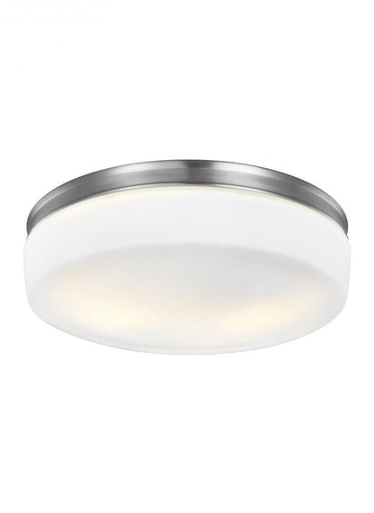 Visual Comfort Studio Issen 2 Light Flush Mount Satin Nickel
