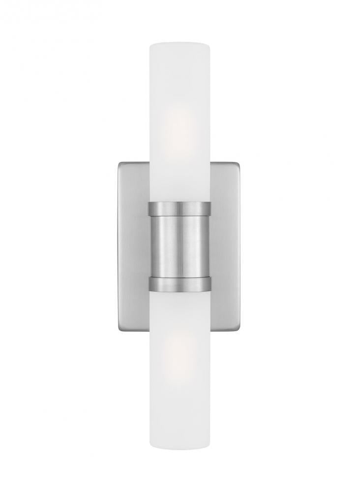 Visual Comfort Studio Keaton Small 2 Light Bath Wall Sconce Brushed Nickel