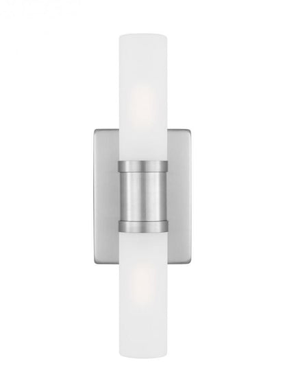 Visual Comfort Studio Keaton Small 2 Light Bath Wall Sconce Brushed Nickel