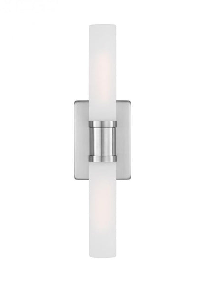 Visual Comfort Studio Keaton Medium 2 Light Bath Wall Sconce Brushed Nickel