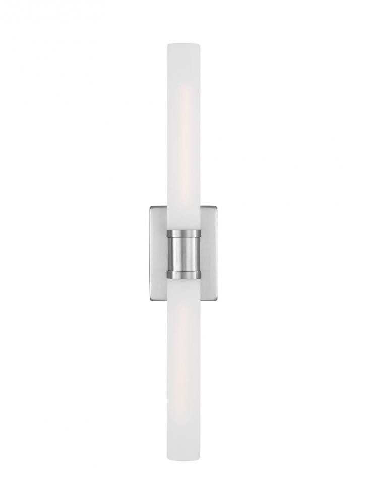 Visual Comfort Studio Keaton Large 2 Light Bath Wall Sconce Brushed Nickel