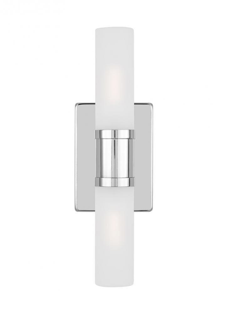Visual Comfort Studio Keaton Small 2 Light Bath Wall Sconce Chrome