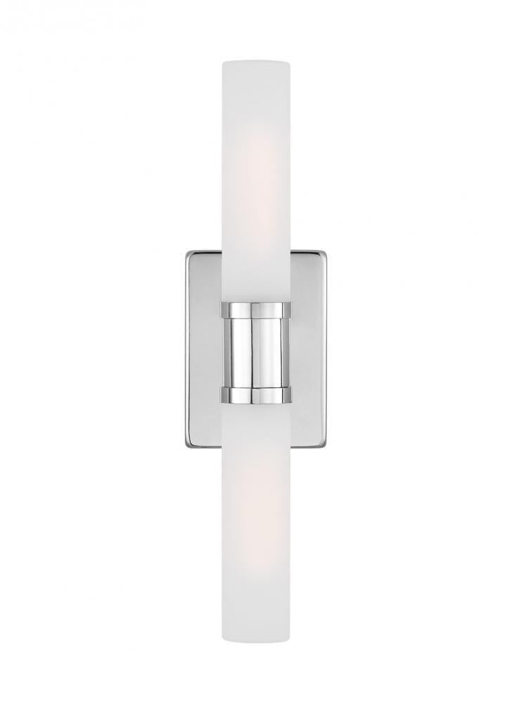 Visual Comfort Studio Keaton Medium 2 Light Bath Wall Sconce Chrome