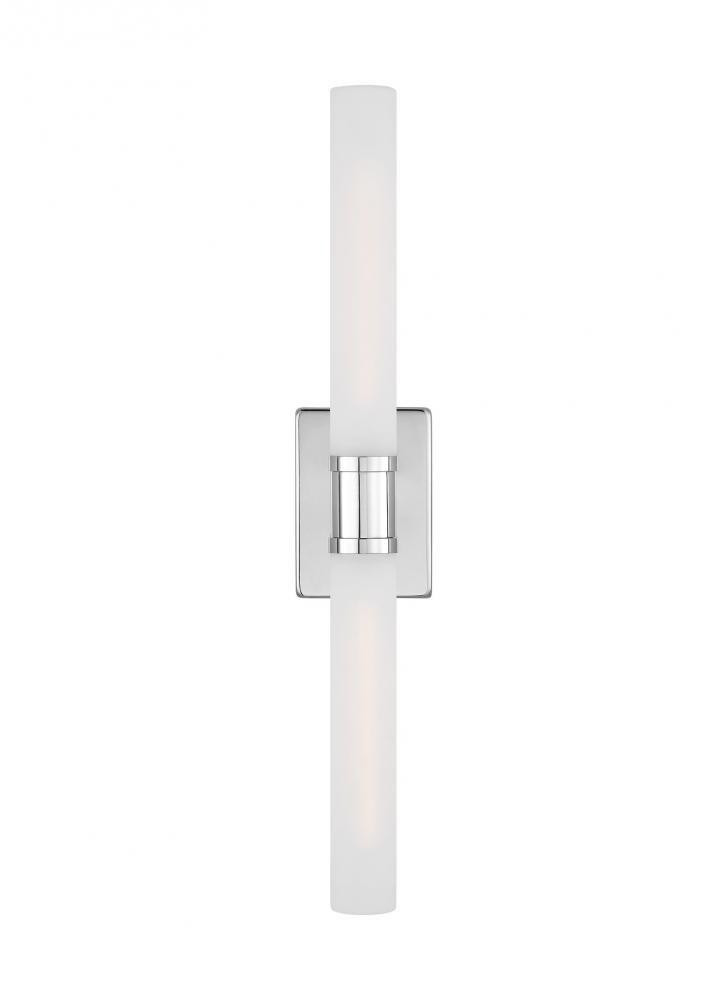 Visual Comfort Studio Keaton Large 2 Light Bath Wall Sconce Chrome