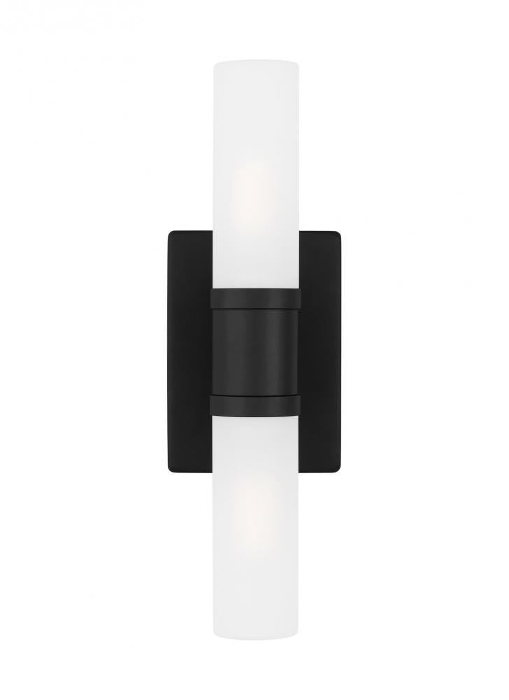 Visual Comfort Studio Keaton Small 2 Light Bath Wall Sconce Midnight Black