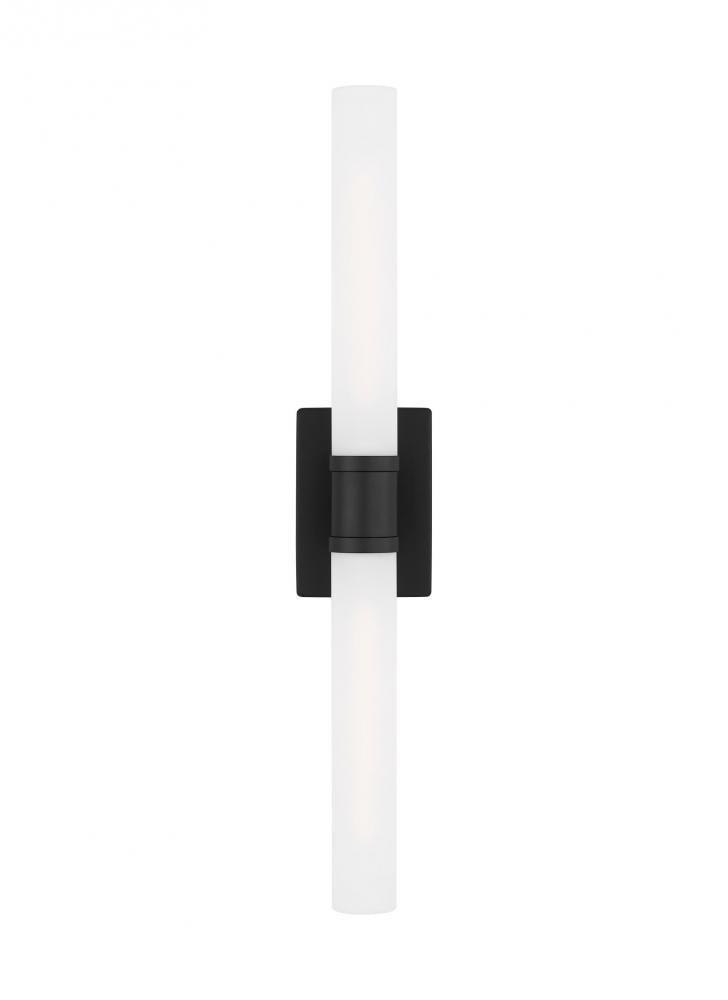 Visual Comfort Studio Keaton Large 2 Light Bath Wall Sconce Midnight Black