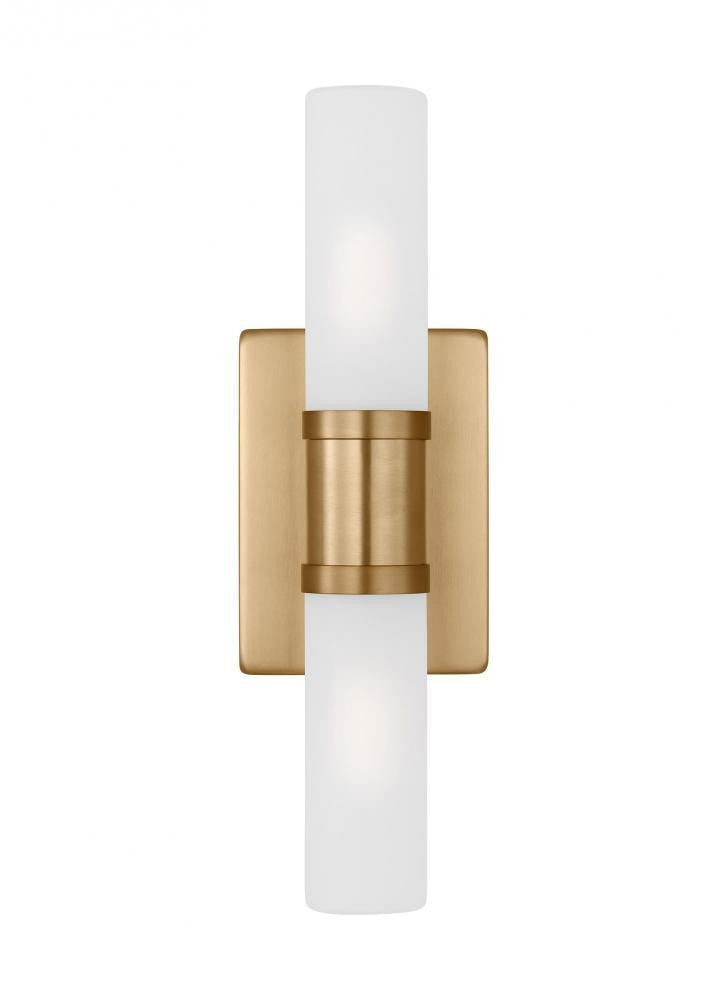 Visual Comfort Studio Keaton Small 2 Light Bath Wall Sconce Satin Brass