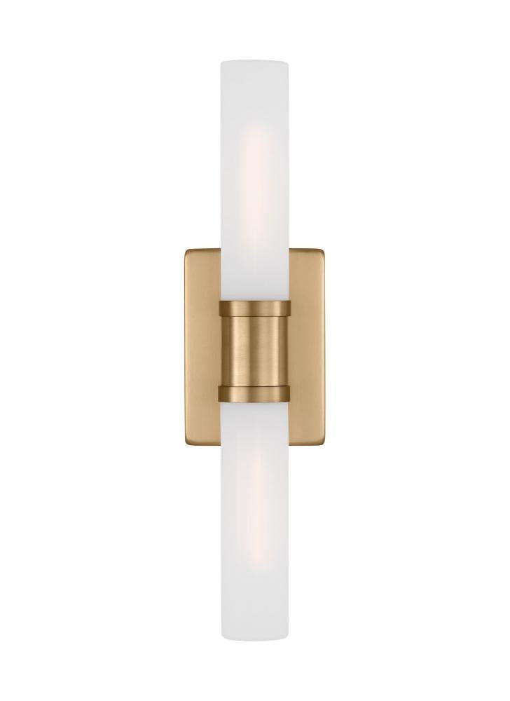 Visual Comfort Studio Keaton Medium 2 Light Bath Wall Sconce Satin Brass