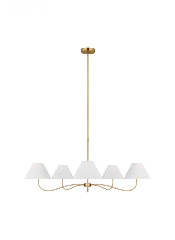 Visual Comfort Studio Laguna 5 Light Grand Chandelier Burnished Brass