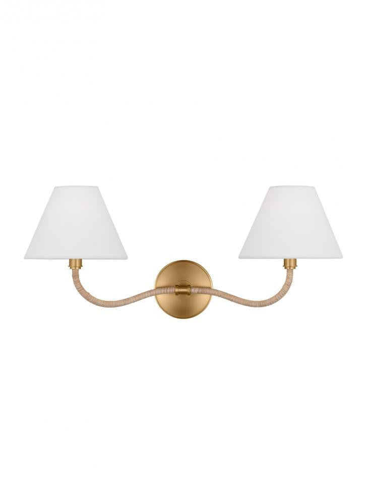 Visual Comfort Studio Laguna Double Wall Sconce Burnished Brass