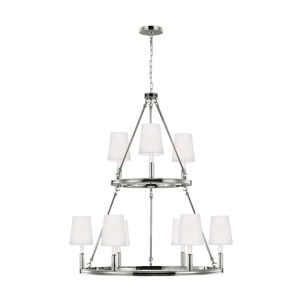 Visual Comfort Studio Lismore Large Chandelier Polished Nickel