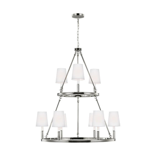Visual Comfort Studio Lismore Large Chandelier Polished Nickel