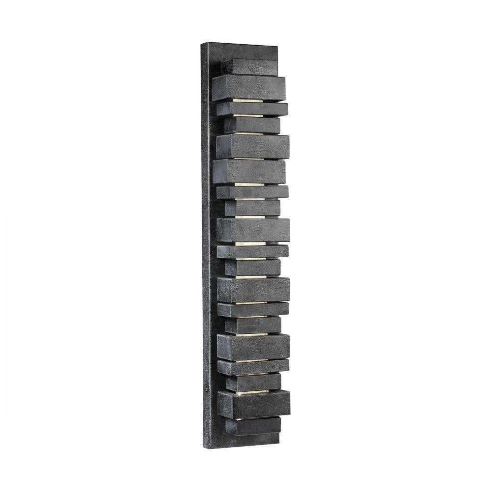 Visual Comfort Studio Ledgend Medium LED Outdoor Wall Sconce Dark Weathered Zinc