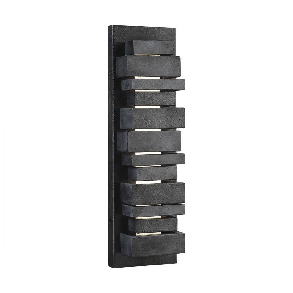 Visual Comfort Studio Ledgend Small LED Outdoor Wall Sconce Dark Weathered Zinc