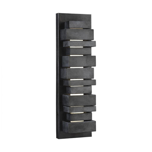 Visual Comfort Studio Ledgend Small LED Outdoor Wall Sconce Dark Weathered Zinc