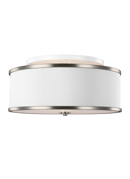Visual Comfort Studio Lennon Medium Semi-Flush Mount Satin Nickel