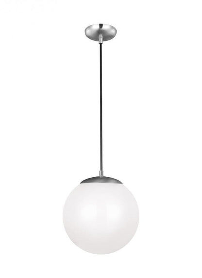 Visual Comfort Studio Leo Large Globe Pendant Satin Aluminum