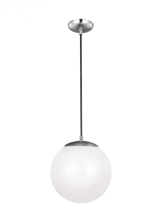Visual Comfort Studio Leo Large Globe Pendant Satin Aluminum
