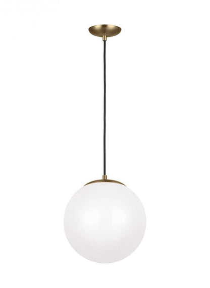 Leo Large Globe Pendant - Satin Brass, LED Module, Smooth White