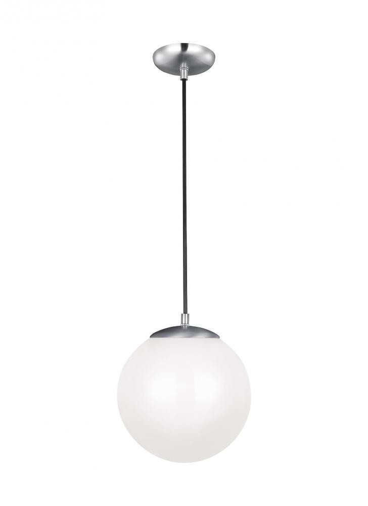Visual Comfort Studio Leo Medium Globe LED Pendant Satin Aluminum