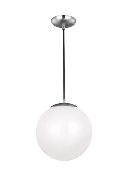 Visual Comfort Studio Leo Extra Large Globe LED Pendant Satin Aluminum