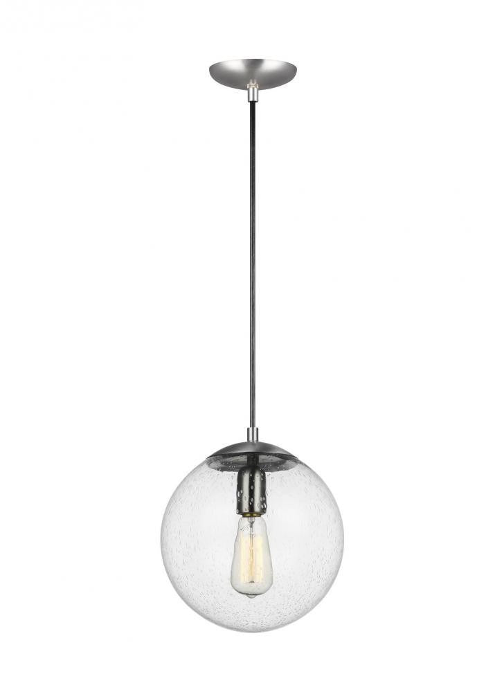 Visual Comfort Studio Leo Medium Globe LED Pendant Satin Aluminum