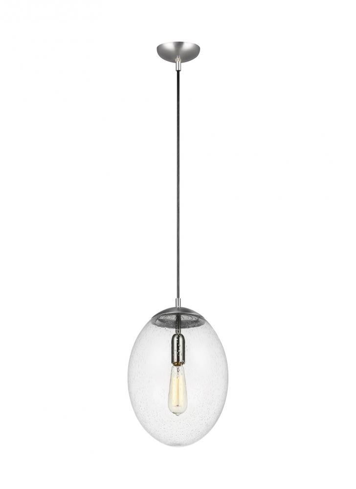Visual Comfort Studio Leo Large Globe LED Pendant Satin Aluminum