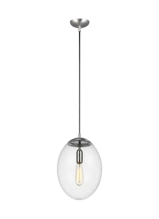 Visual Comfort Studio Leo Large Globe LED Pendant Satin Aluminum