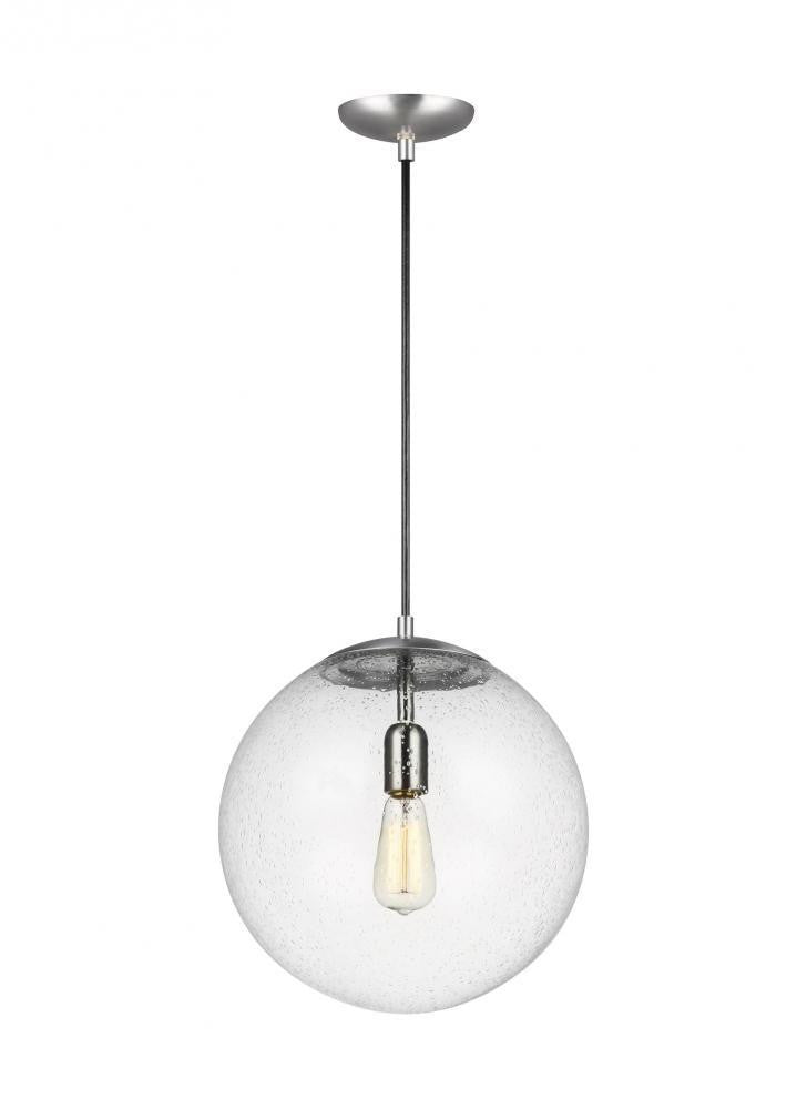 Visual Comfort Studio Leo Extra Large Globe LED Pendant Satin Aluminum