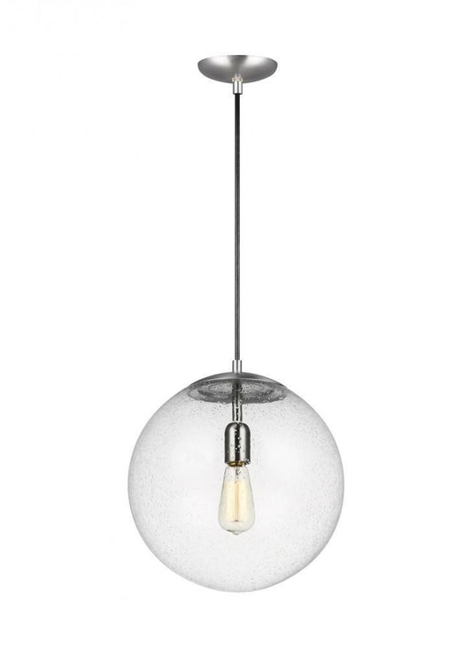 Visual Comfort Studio Leo Extra Large Globe LED Pendant Satin Aluminum
