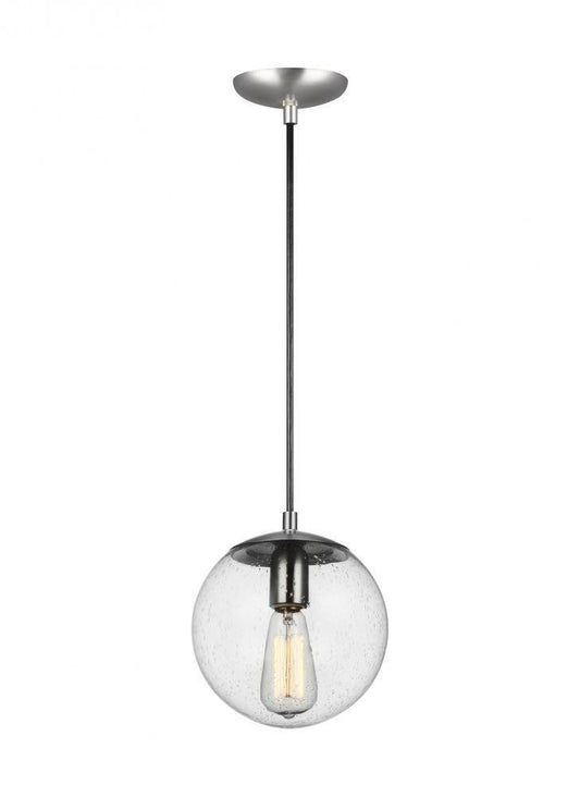 Visual Comfort Studio Leo Small Globe LED Pendant Satin Aluminum