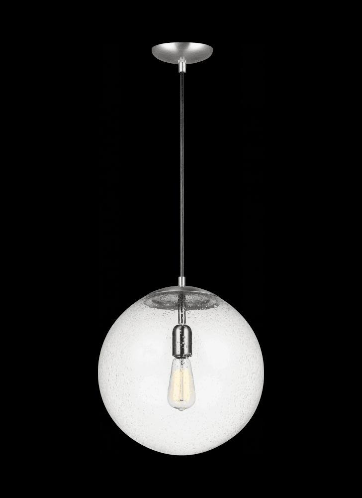 Visual Comfort Studio Leo Extra Large Globe Pendant Satin Aluminum