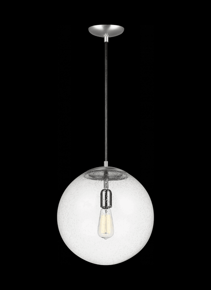 Visual Comfort Studio Leo Extra Large Globe Pendant Satin Aluminum