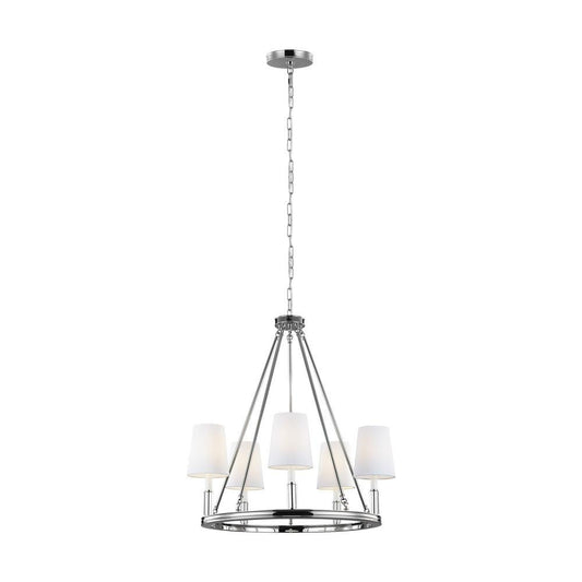 Visual Comfort Studio Lismore 5 Light Medium Chandelier Polished Nickel