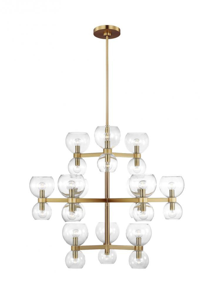 Visual Comfort Studio Londyn 24 Light Large Chandelier Burnished Brass with Clear Glass