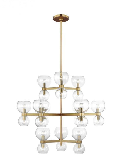 Visual Comfort Studio Londyn 24 Light Large Chandelier Burnished Brass with Clear Glass
