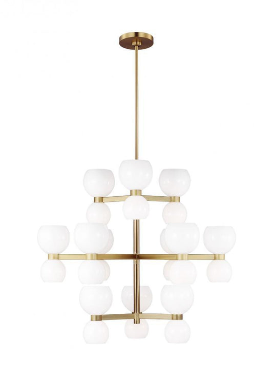 Visual Comfort Studio Londyn 24 Light Large Chandelier Burnished Brass with Milk White Glass