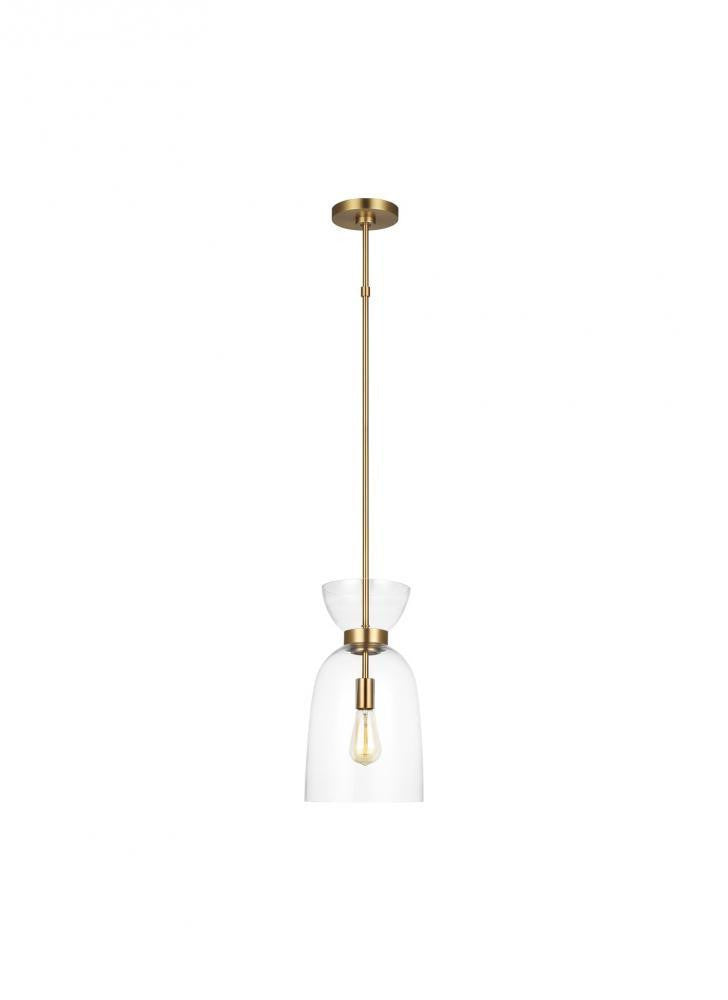 Visual Comfort Studio Londyn Tall Pendant Burnished Brass with Clear Glass