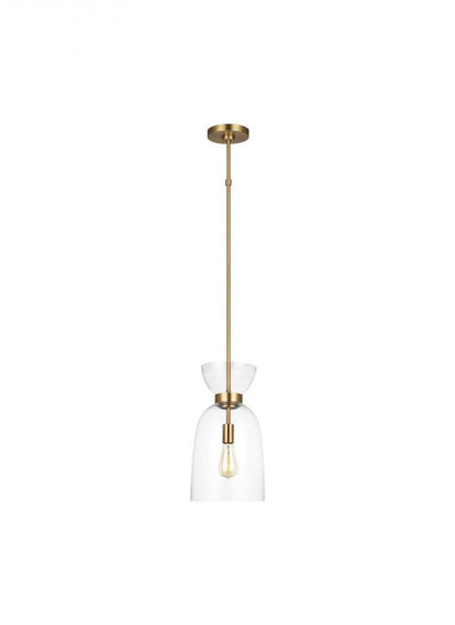 Visual Comfort Studio Londyn Tall Pendant Burnished Brass with Clear Glass