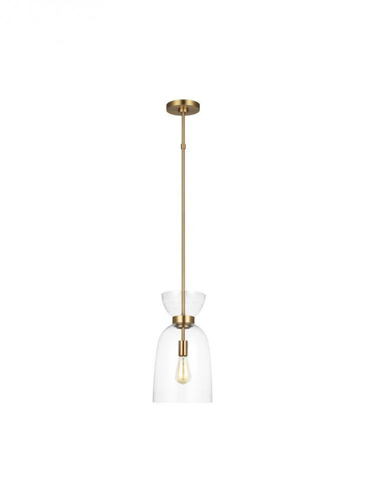 Visual Comfort Studio Londyn Tall Pendant Burnished Brass with Clear Glass