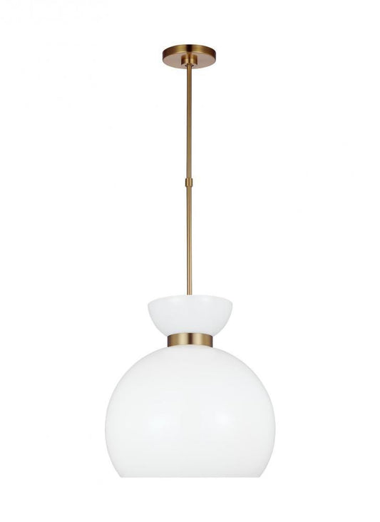 Visual Comfort Studio Londyn Round Pendant Burnished Brass with Milk White Glass