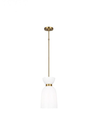 Visual Comfort Studio Londyn Tall Pendant Burnished Brass with Milk White Glass