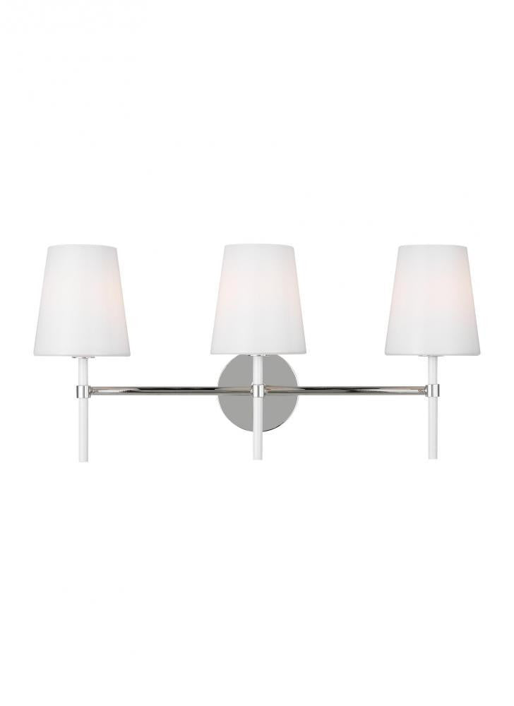 Visual Comfort Studio Monroe 3 Light Vanity Light Polished Nickel