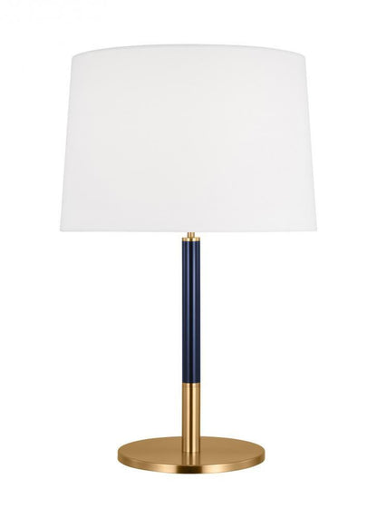 Monroe Medium Table Lamp - Burnished Brass and Navy