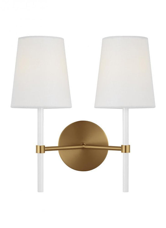 Visual Comfort Studio Monroe Double Wall Sconce Burnished Brass