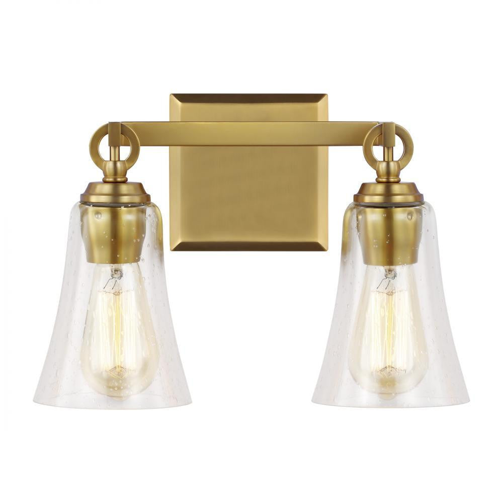Visual Comfort Studio Monterro 2 Light Vanity Light Burnished Brass